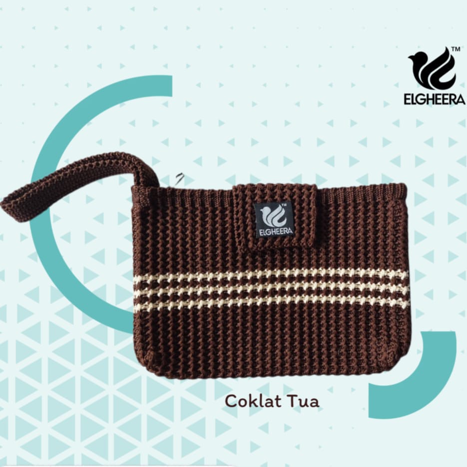 BY ELGHEERA DOMPET RAJUT STRIPS TENGAH / DOMPET POLET TENGAH