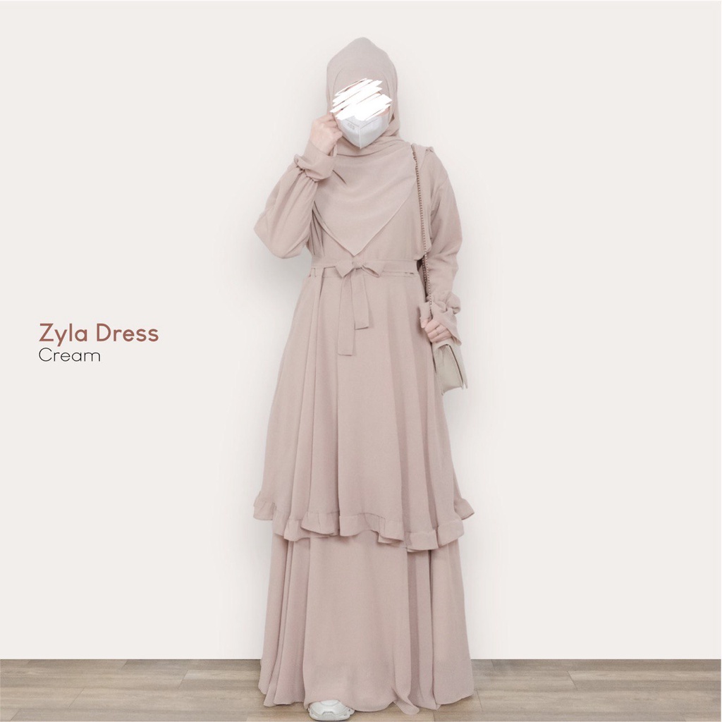 Mininos Zyla Dress Gamis Syari Remaja Ceruty Babydoll