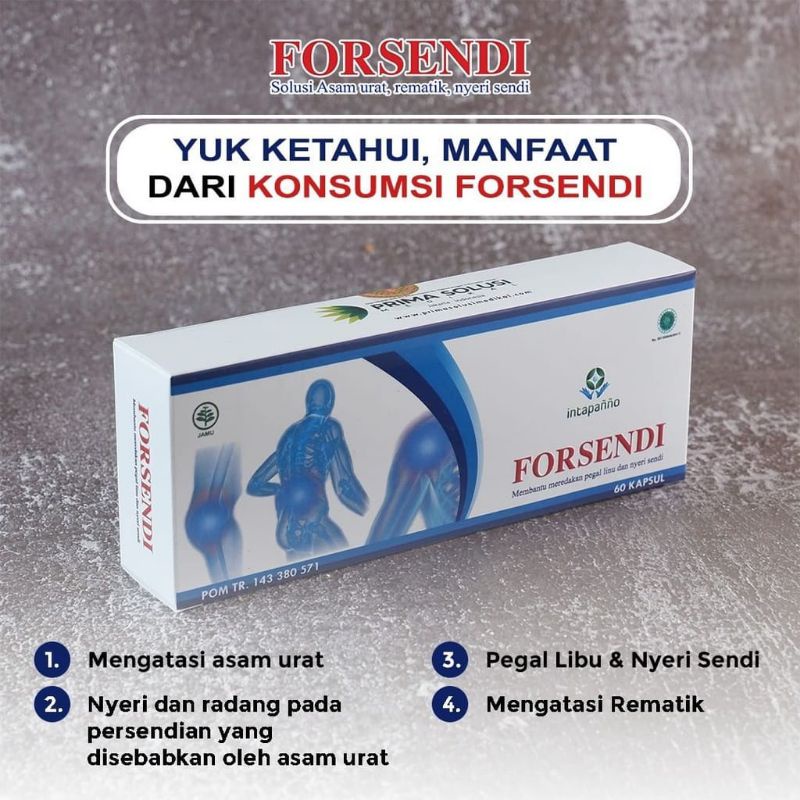 Kapsul Forsendi Obat Herbal Asam Urat dan Nyeri Sendi
