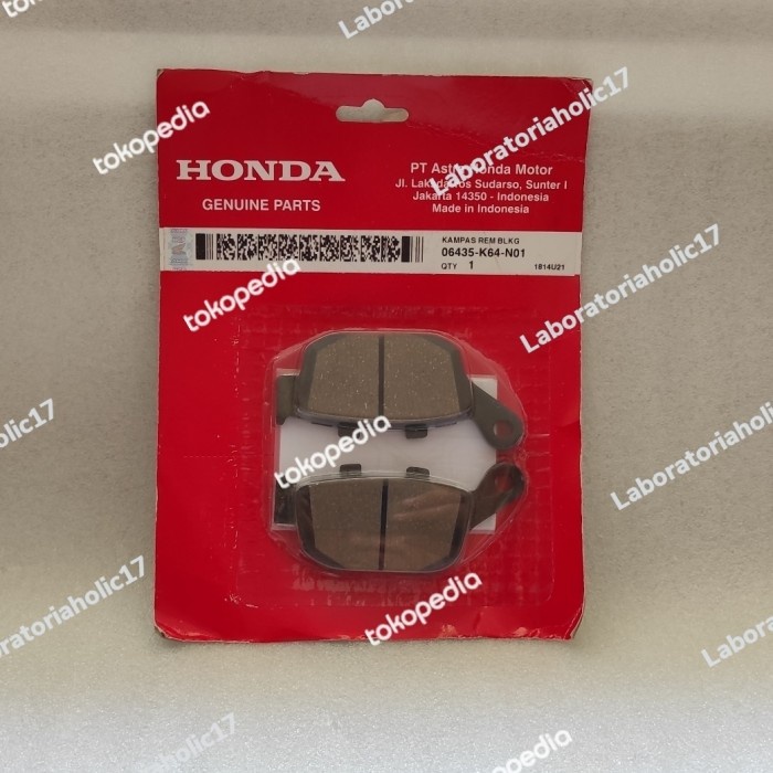 Kampas Rem Kampas Rem Cakram Belakang Cbr250Rr Cbr250 Abs / Non Abs 06435-K64-N01