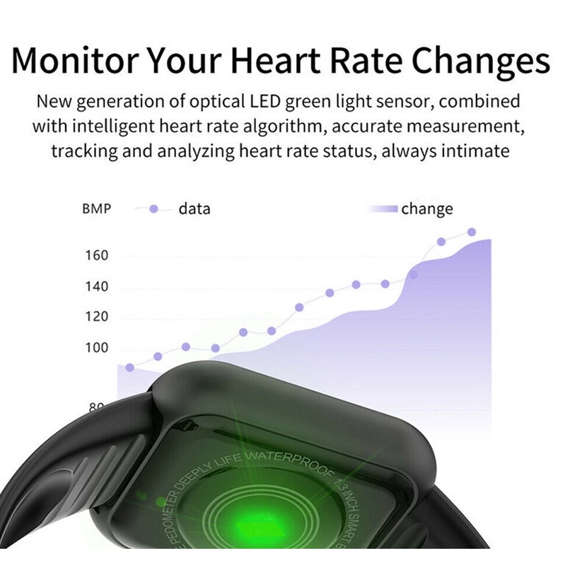 Bluetooth Y68 SmartWatch Heart Rate Fitness Tracker