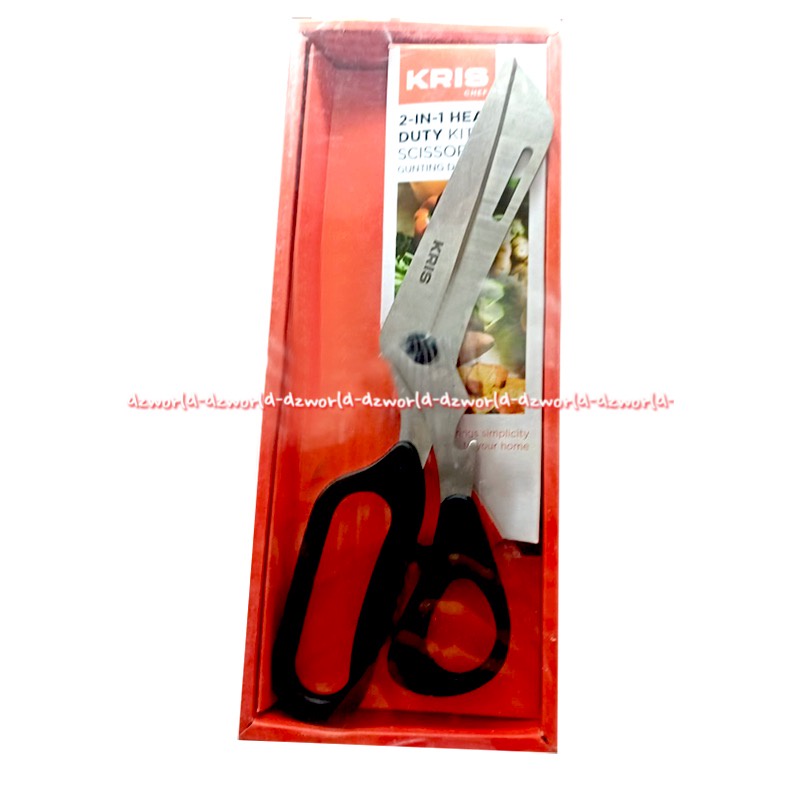 Krischef Heavy Duty Kitchen Shears Gunting Serbaguna Hitam Kris Chef 2-in-1 Heavy Duty Kitchen Scissors Gunting Dapur Serbaguna Untuk Potong Ayam Daun Sayur Bumbu Krisbow