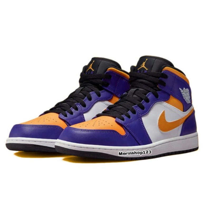 Sepatu AJ 1 Mid Lakers 2022 High Premium Original