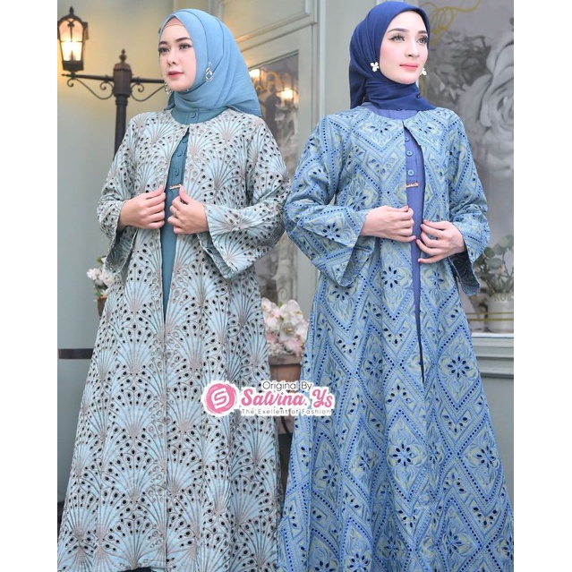 Baju gamis Salvina 2 in 1 bordir (2 Motif)