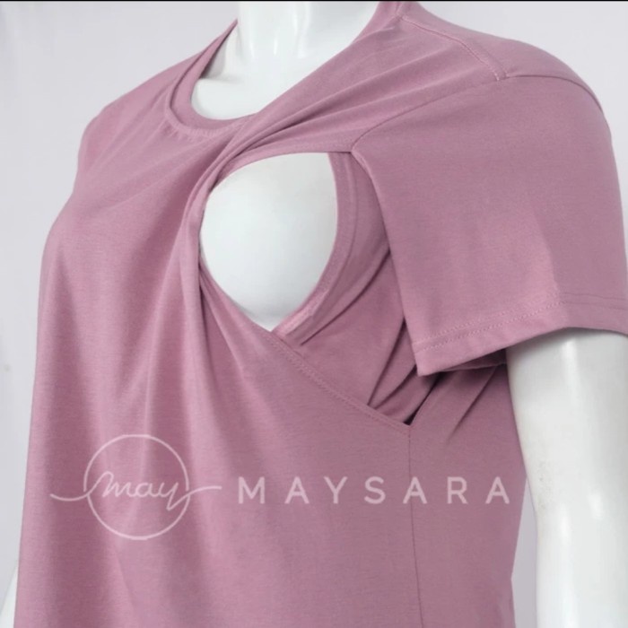 Baju Menyusui Bukaan Samping MAYSARA - Kaos Premium Menyusui