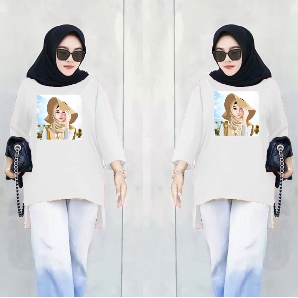 GSC - Long Tunik Anime 030 / Tunik wanita dewasa / Tunik panjang motif / Tunik wanita hijab / Tunik wanita bahan moscrepe