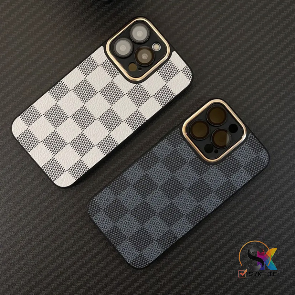 New !! For iPhone Black White Plaid High Quality Fashion With lens protection Case iPhone 14 13 12 11 Pro Max CASE