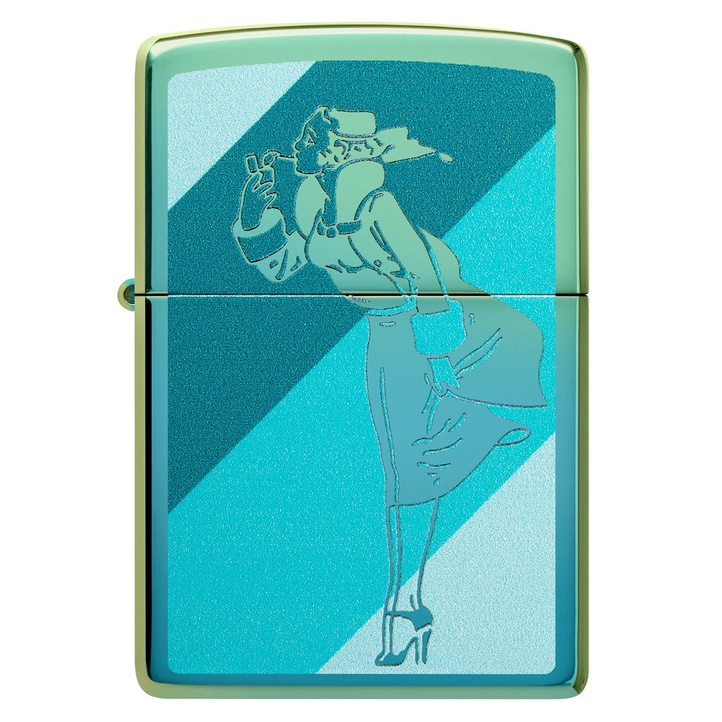 Original Zippo 48457 Teal Windy Design