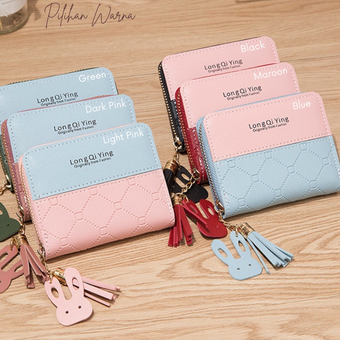 Dompet Kecil Wanita Dompet Kartu Mini Import Korea Wallet PU Leather