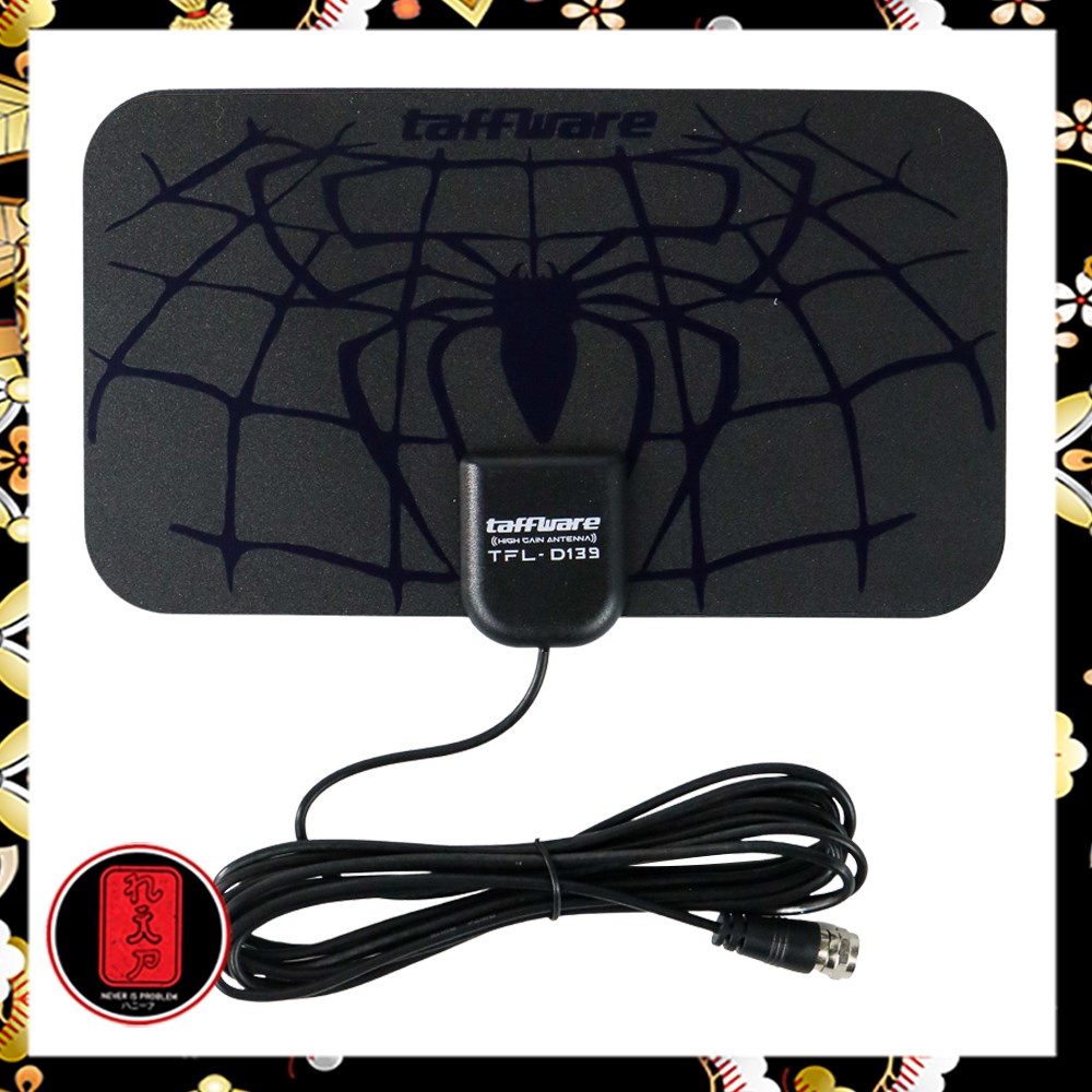 Taffware Antena TV Digital Indoor DVB-T2 25dB Spider Pattern V2.0 - TFL-D139