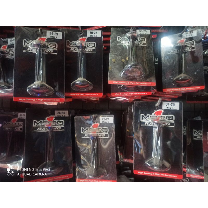 Klep MOTO 1 MX 135 Satria Fu Klep 22/19 batang 4.5mm 23/21 batang 4.5mm 23/20 batang 4.5mm 24/22 batang 4.5mm 25/22 batang 4.5mm