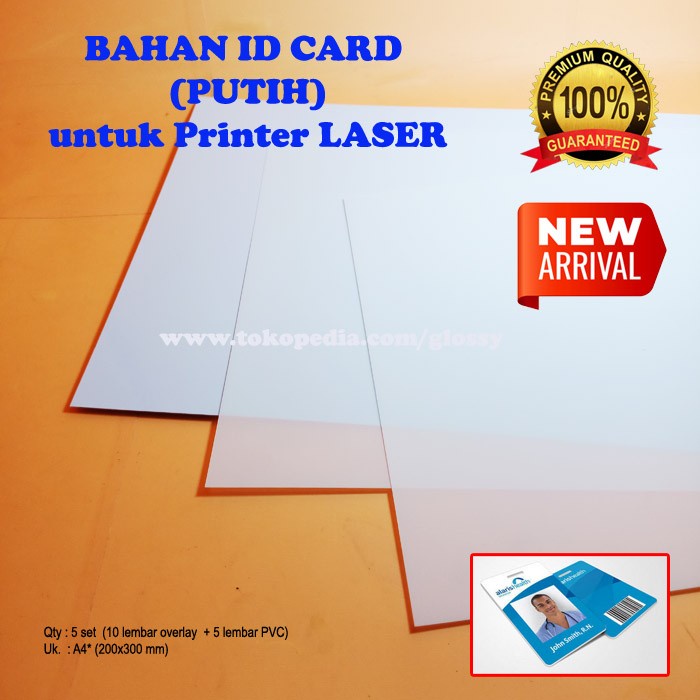 

Nametag Pvc Bahan Id Card Untuk Printer Laser Isi 5 Set