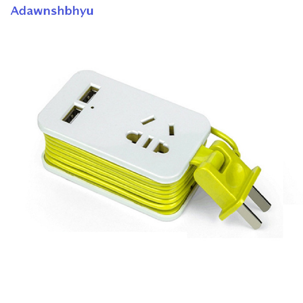 Adhyu Pelindung Strip Power Portable 1.5M Extension Cord, Stopkontak AC+2Port USB ID