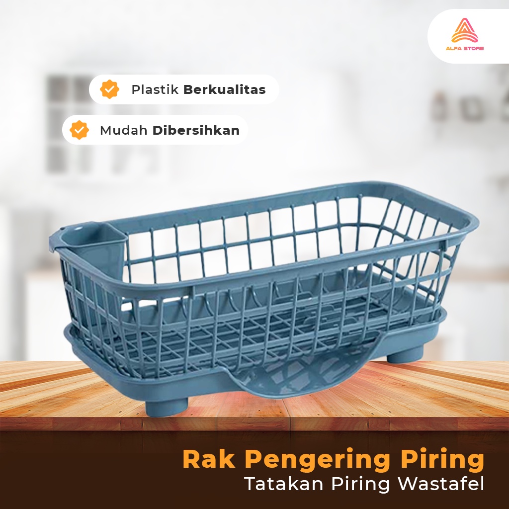 Rak Pengering Piring Buah Sayur Alat Makan Tempat Mengeringkan Piring Tatakan Piring Wastafel