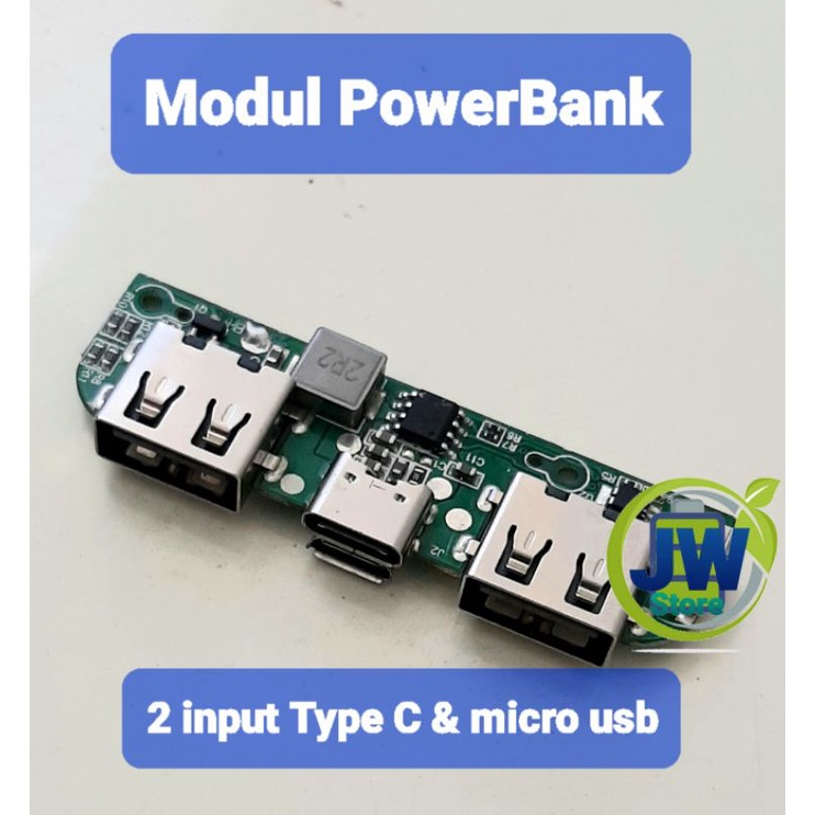 Modul PowerBank 2 input Type C &amp; Micro Usb (copotan Normal)