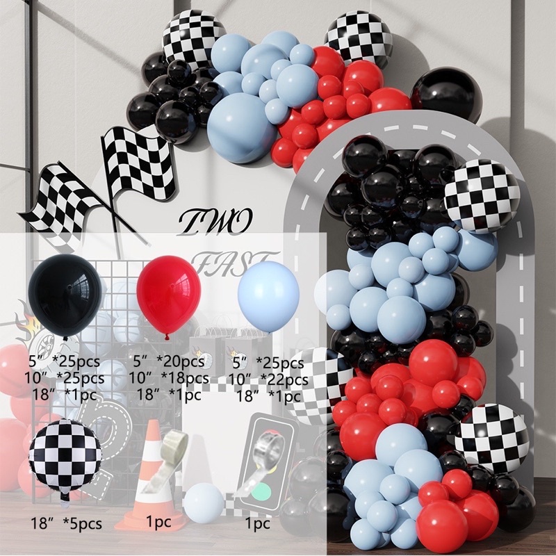 PAKET BALON GARLAND RACING CAR