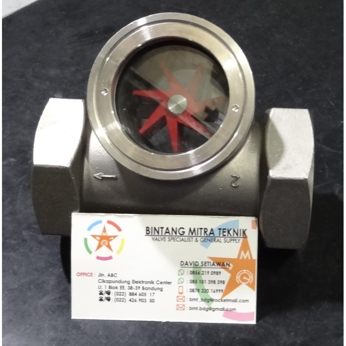 Pengukur Sight Glass Flow Indicator Ss304 3/4"