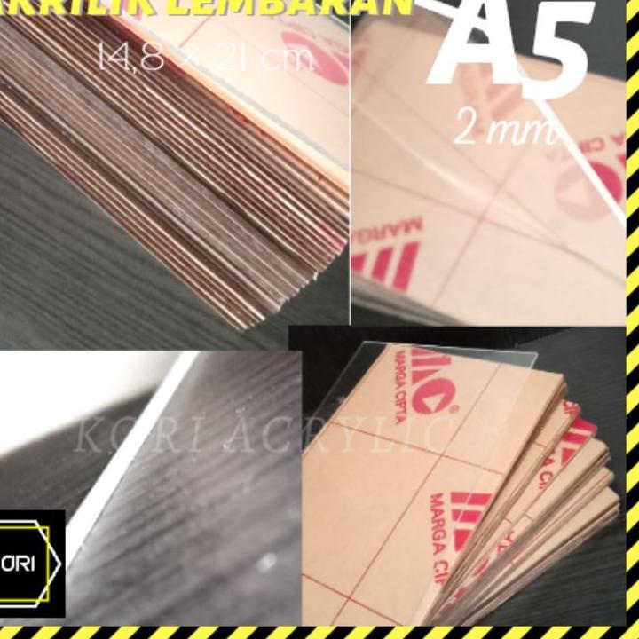 

➶ Akrilik Acrylic Lembaran A5 2 mm Bening 14,8 x 21 cm | Akrilik Potong | Akrilik Lembar ゖ゚