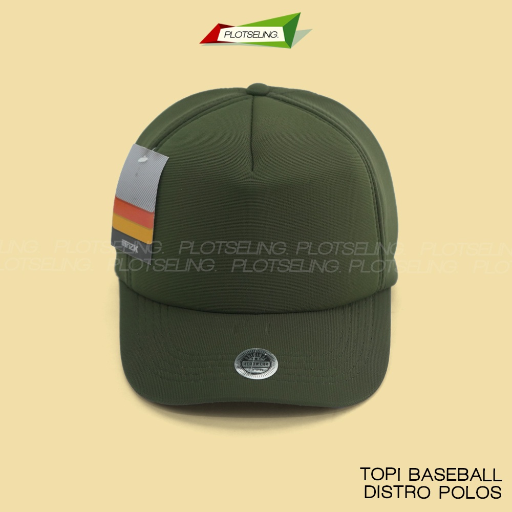 Topi Baseball POLOS Distro Kasual Sport Pria Wanita Hijau Hitam Merah Busa Tebal Premium Ukuran All Size