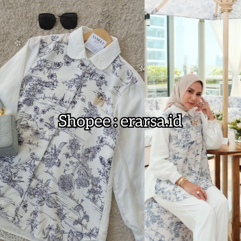 TUDEJUL TDJ BLOOM SHIRT VANILLA HIJAB VH