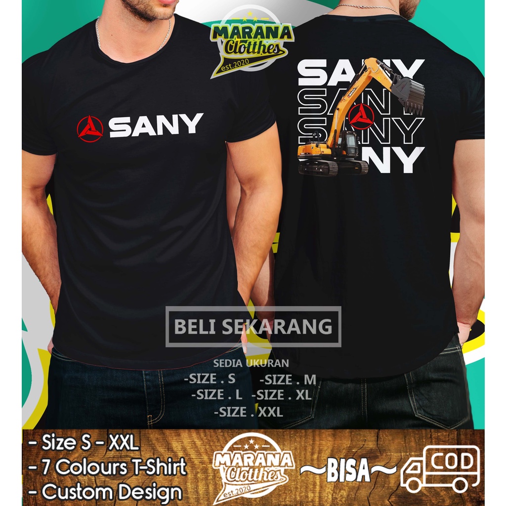 Kaos Excavator SANY SY365 Operator Alat Berat Streetwear Baju Distro