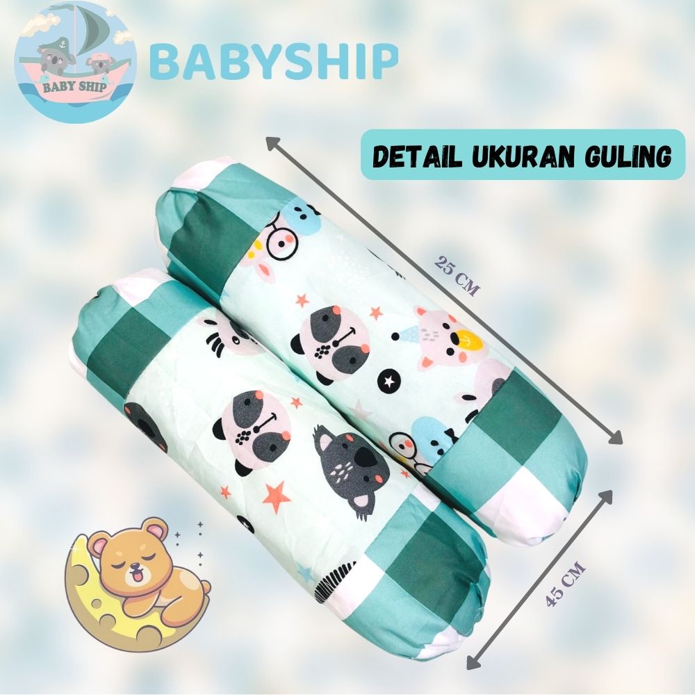 Set Bantal Guling Bayi Lebih Besar dan Banyak Kombinasi Motif / Sarung Bantal Bisa Dilepas / Free Tas Mika