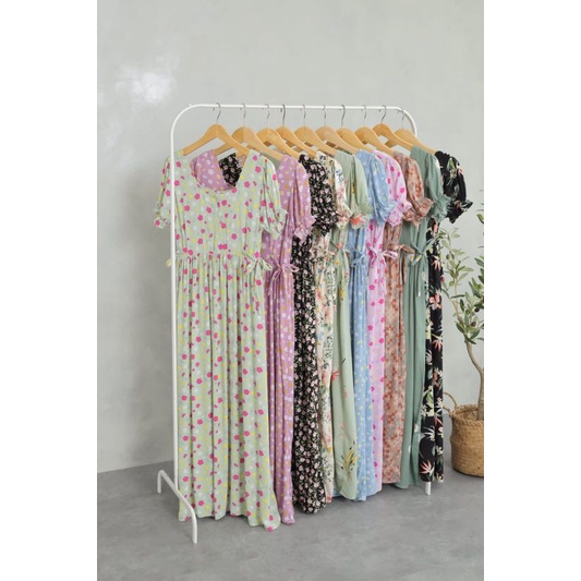 CHERRY DRESS|DASTER RAYON BUSUI|DASTER LENGAN PENDEK BUSUI PANJANG