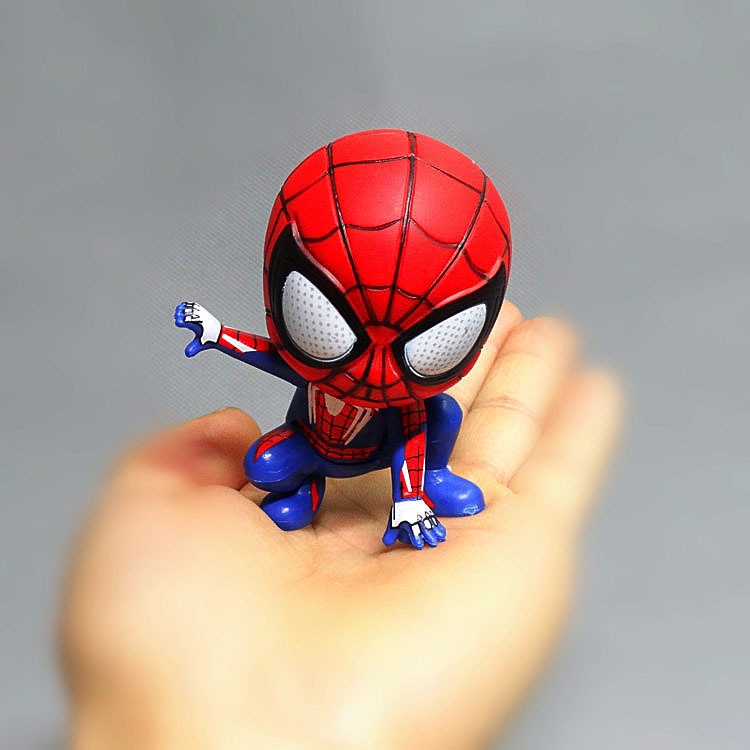 8 cm Spiderman Pvc Action Toy Figure Kartun Anime Marvel Hero Model Boneka Kawaii Cute Childer Mainan Anak Hadiah Ulang Tahun