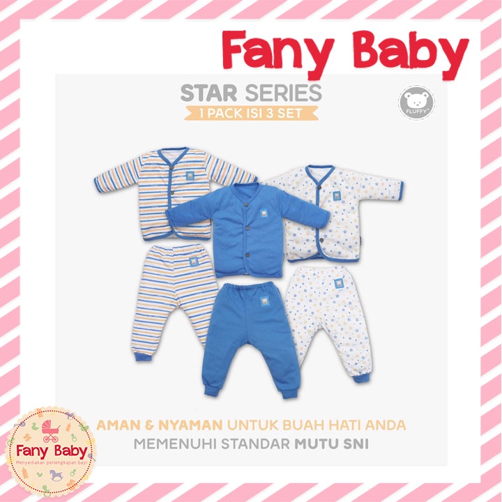 FLUFFY SETELAN BAJU PANJANG PANJANG STAR [ S M L ]