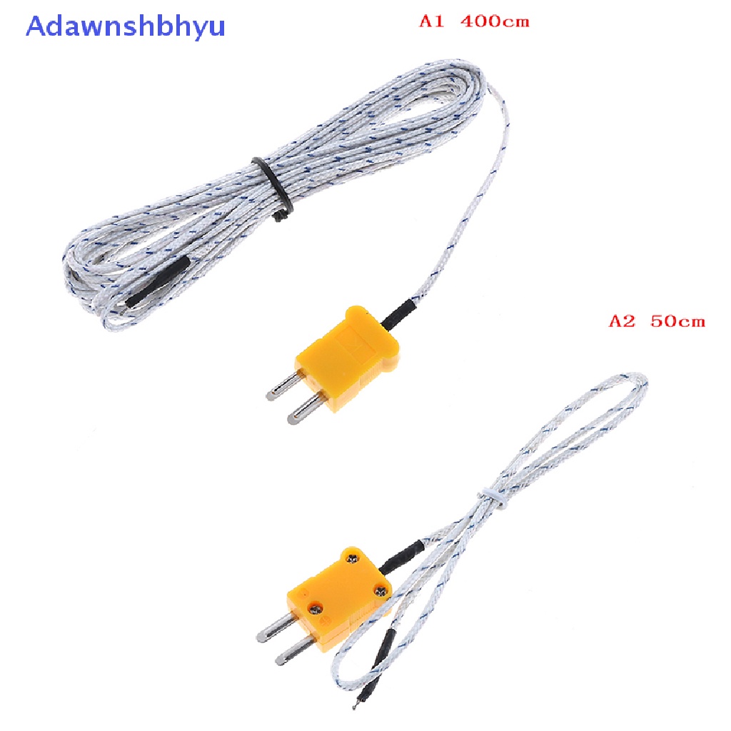 Adhyu 1PC K type sensor Suhu thermocouple probe Kabel Kawat 0.5/4m ID