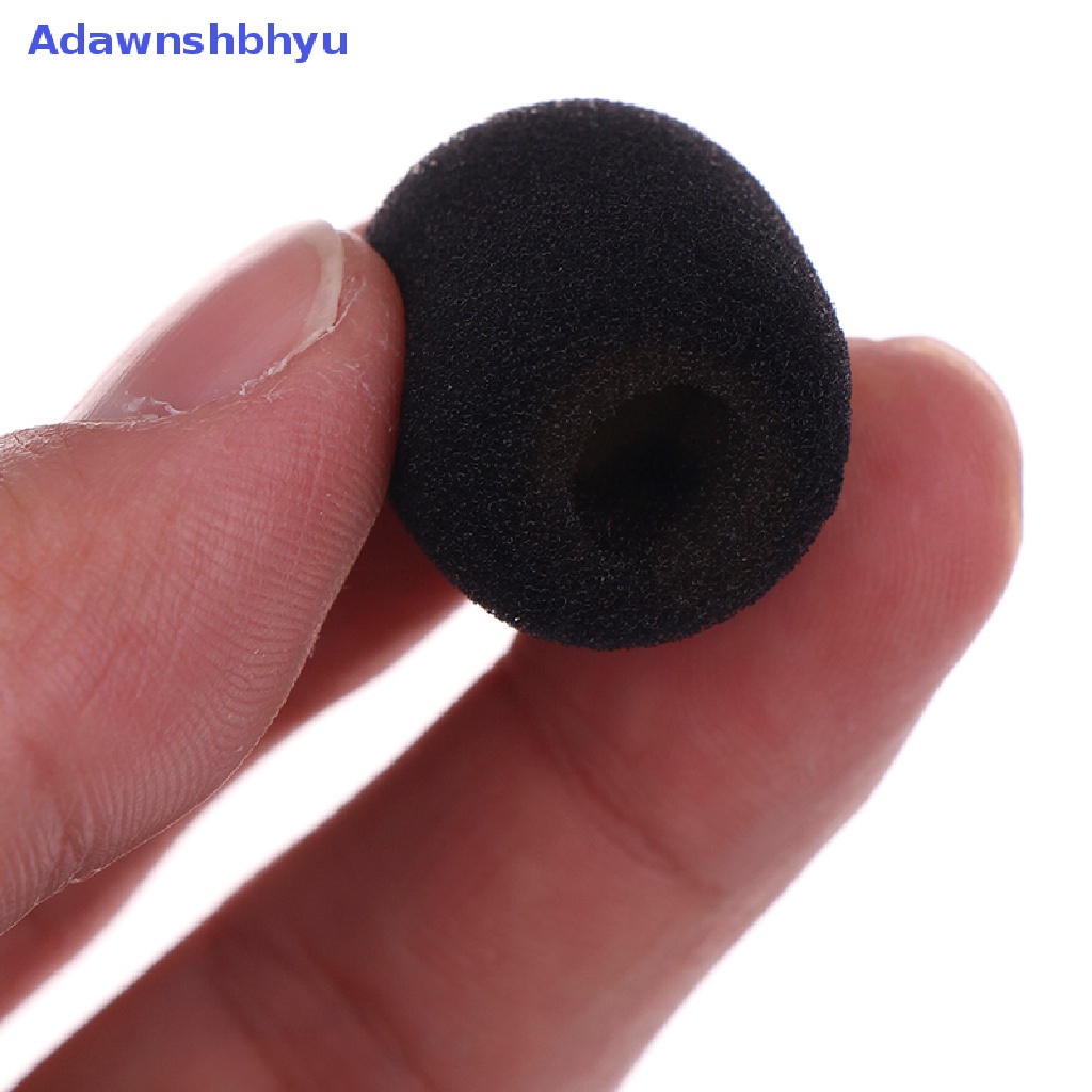 Adhyu 10pcs Headset Mikrofon Hitam Kecil Praktis Kaca Depan Spons Busa Mic Cover ID