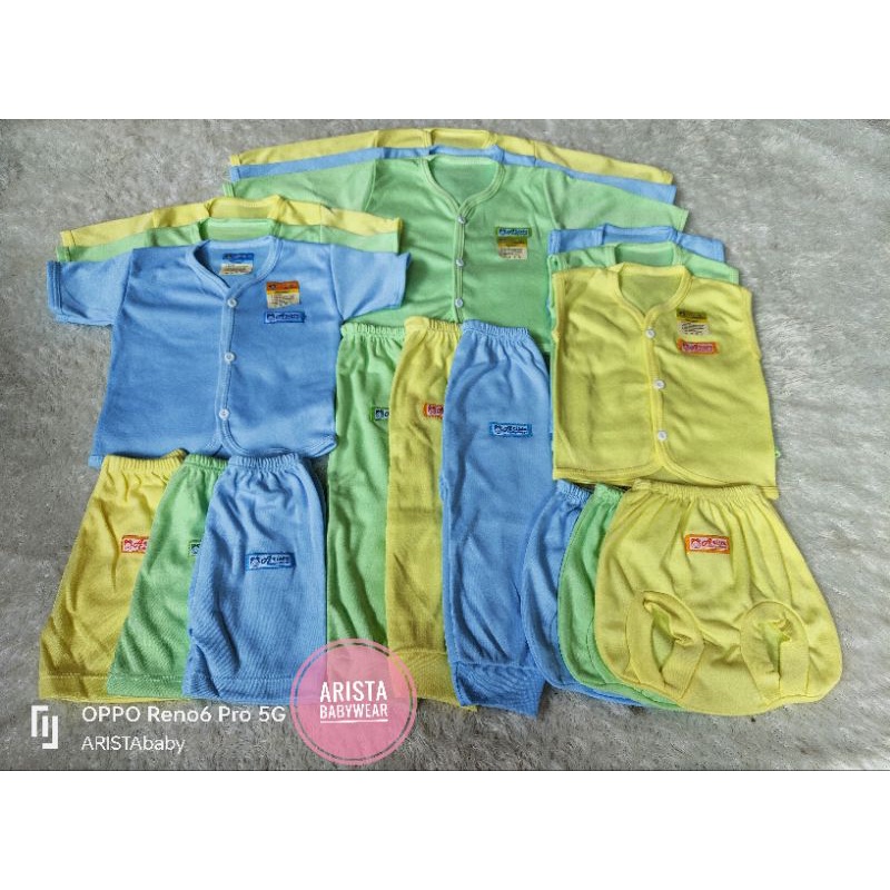 ARISTAbaby - paket hemat baju+celana bayi fullwarna polos