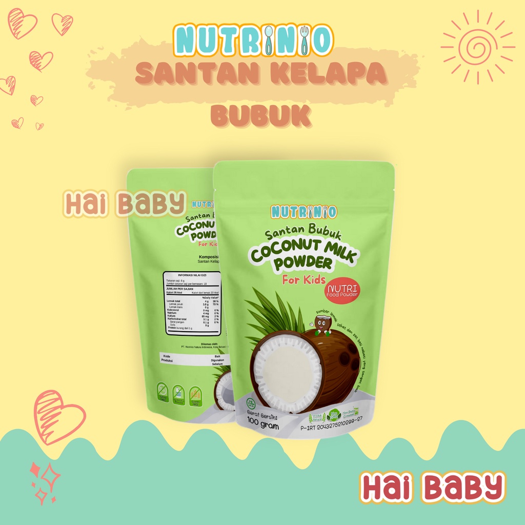 

Santan Bubuk Bernutrisi 100 g Nutrinio / Coconut Milk Powder Non Dairy Creamer / Santan MPASI / Santan Kelapa