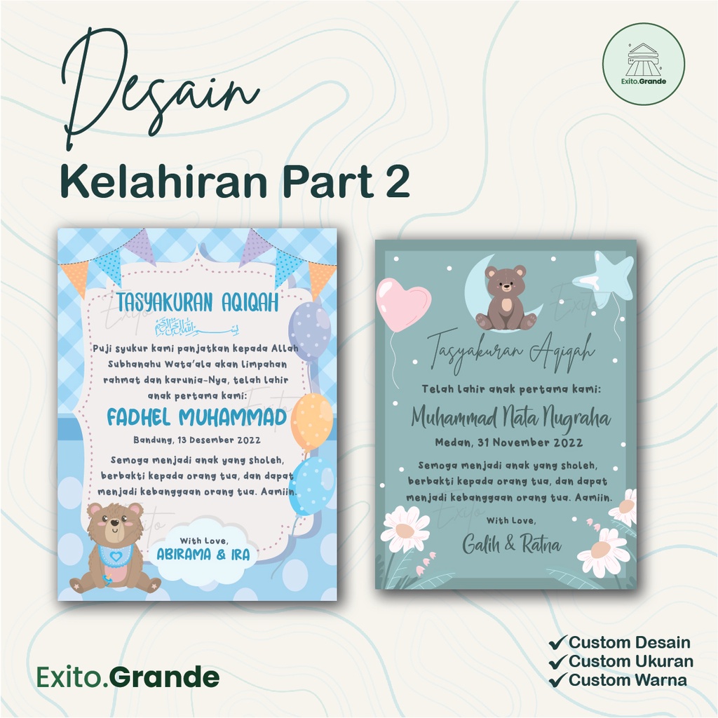 

Stiker dan Kartu Tasyakuran Kelahiran / Aqiqah - Part 2
