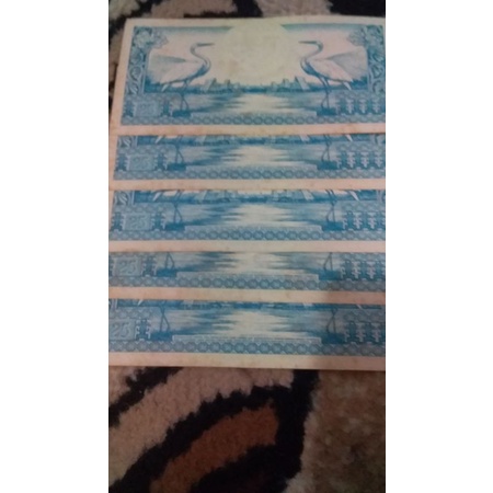 uang kuno/uang mahar no seri berurutan paket 5 lembar 25 rupiah th 1959
