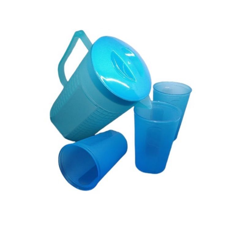 TEKO ALEXIS SET CANGKIR 3 PCS TEKO SET GELAS PLASTIK TEKO PLASTIK