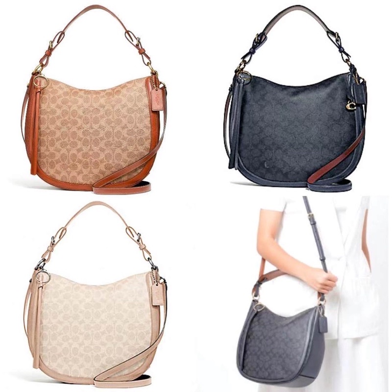 Coach Signature Canvas Sutton Hobo Bag