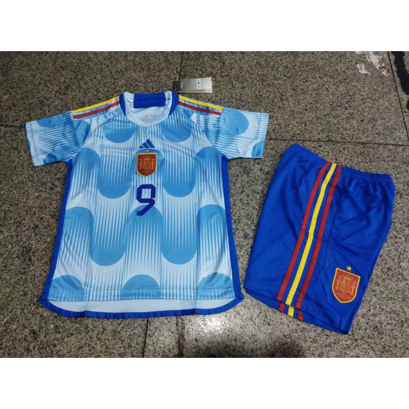 JERSEY BAJU BOLA ANAK SPANYOL AWAY KIDS 2022 GRADE ORI