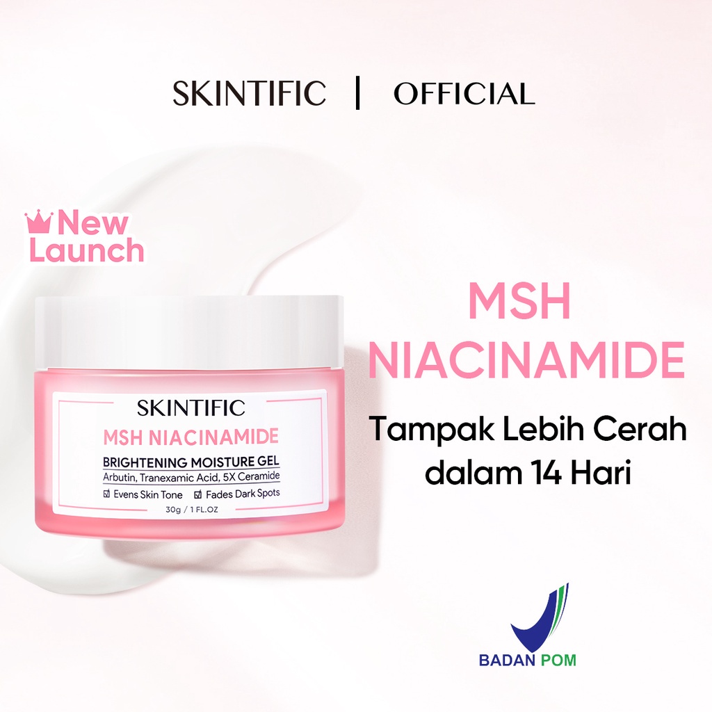 Jual SKINTIFIC NIACINAMIDE BRIGHTENING MOISTURIZER GLOWING MOISTURE GEL ATAU PELEMBAB WAJAH