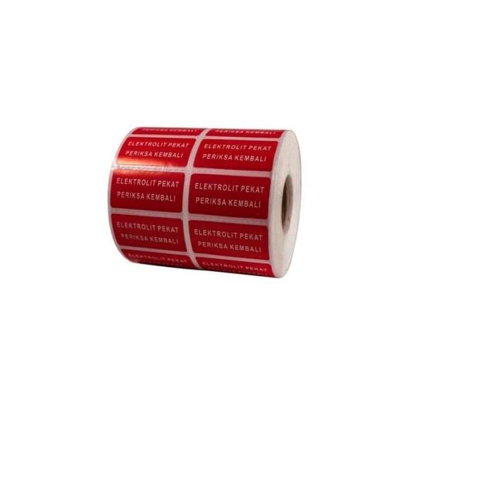 STIKER ELEKTROLIT PEKAT 40X20mm 1 ROLL ISI 3000 WARNA MERAH