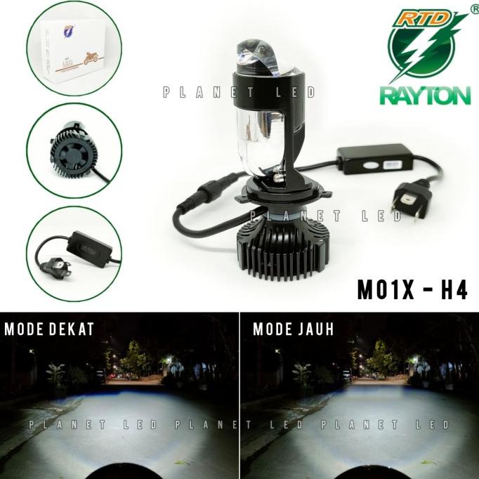Original Rtd Rayton - Lampu Utama Led M01X-H4 + Kipas Pendingin