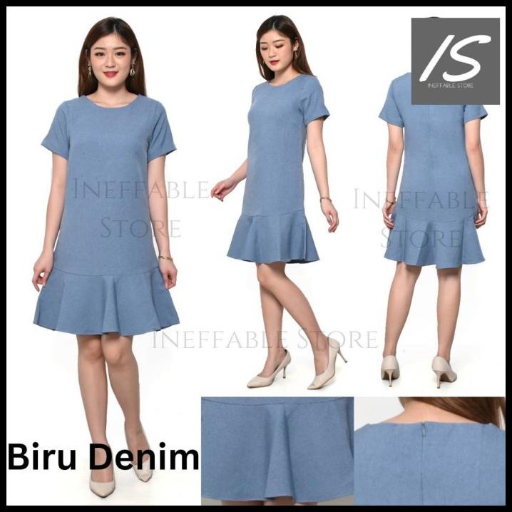 Dress Midi Wanita Kerja/Kantor - Premium