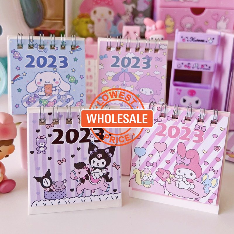 [Harga Grosir] Foldable Mini Standing Notebook Kreatif Siswa Meja Ornamen Rencana Lucu Tulisan Kertas Kalender2023Kalender Meja Kartun Untuk Kantor Sekolah Keluarga