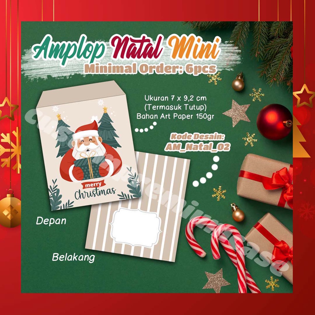 

[MINIMAL ORDER] - AMPLOP NATAL MINI - mini envelope tema natal / christmas / Angpao Natal