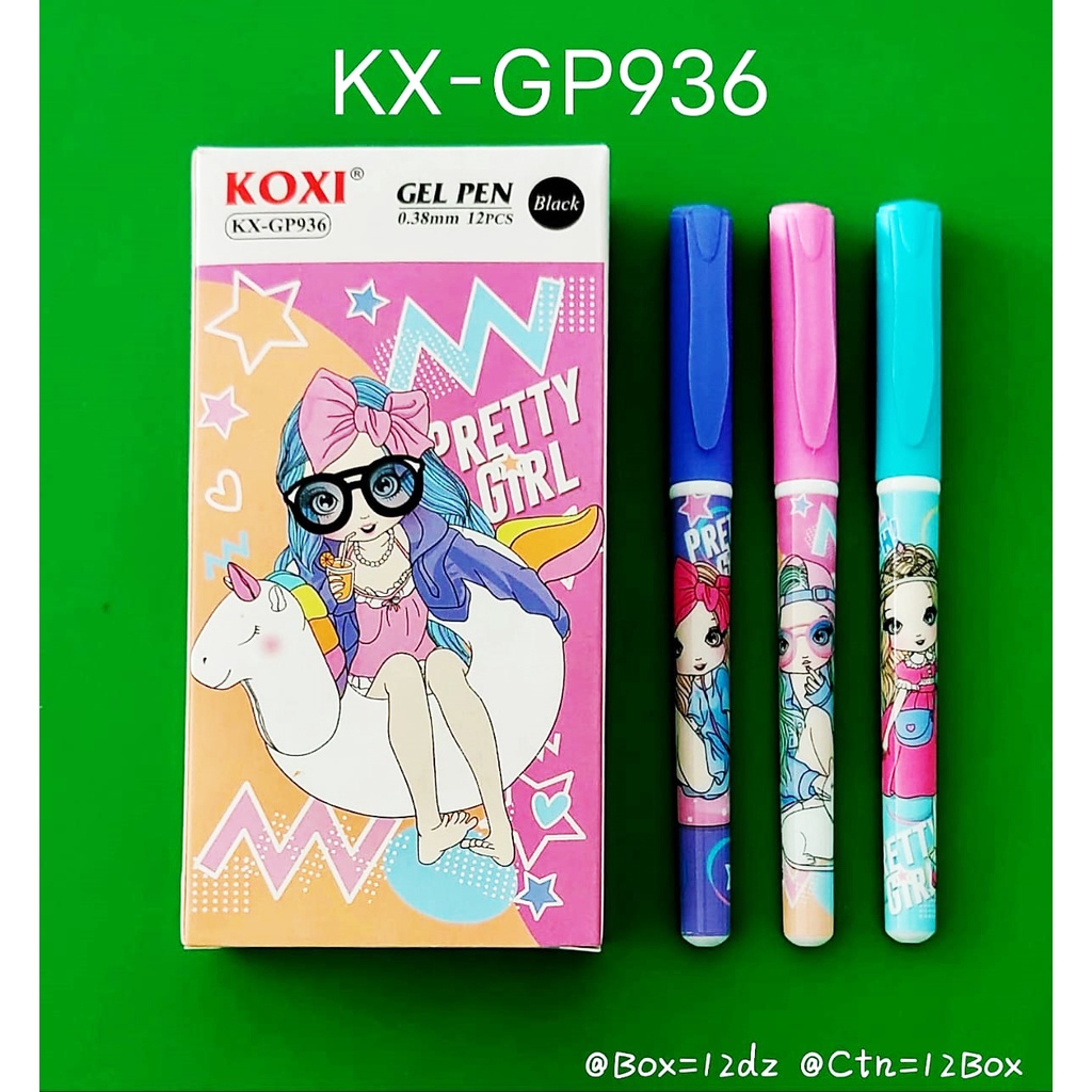 

Pulpen Gel Koxi Pretty Girl KX-GP936 0.38 mm Hitam Isi 12 pcs