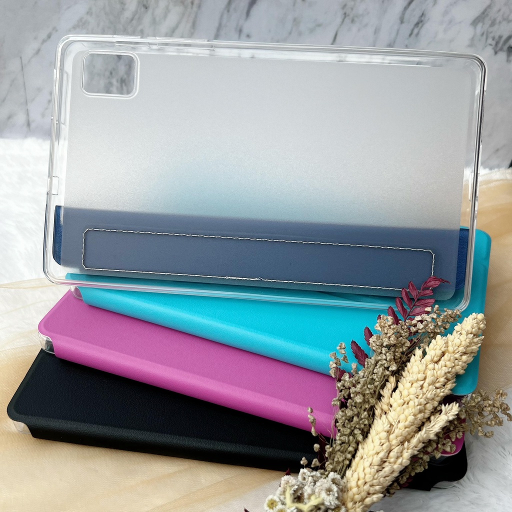 Flip Case Standard Macaron Candy Samsung Galaxy Tab A8 10.5&quot; 2022 Realme Pad Mini 2022 Case Stand Flip Bahan Kulit Silicone