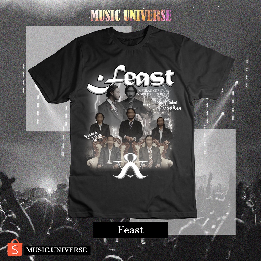 T-shirt Band Feast terbaik dengan design Limited Edition
