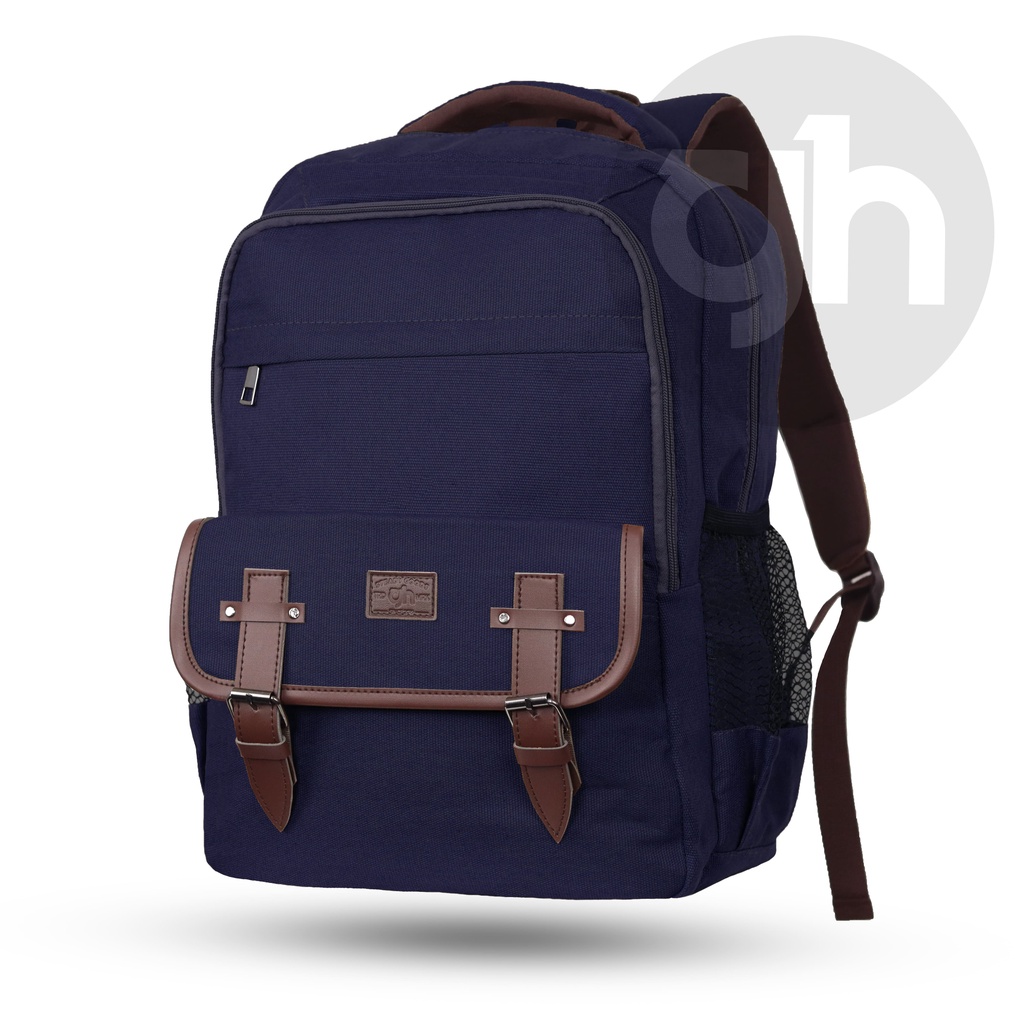 GH-Bag Tas Ransel Sekolah Kuliah Kerja Ransel Pria Wanita Backpack Laptop up to 15,6 inch Bronson Canvas Backpack