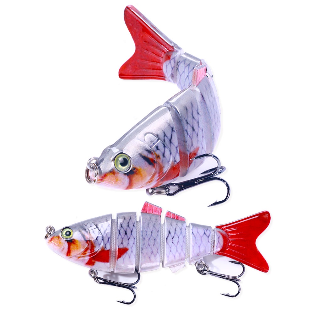 Hengjia 6 Sgement Swimbait Wobblers Crankbait Mancing Lure Multi Jointed Hard Bait 10cm/18g Umpan Pancing Tenggelam Umpan Buatan