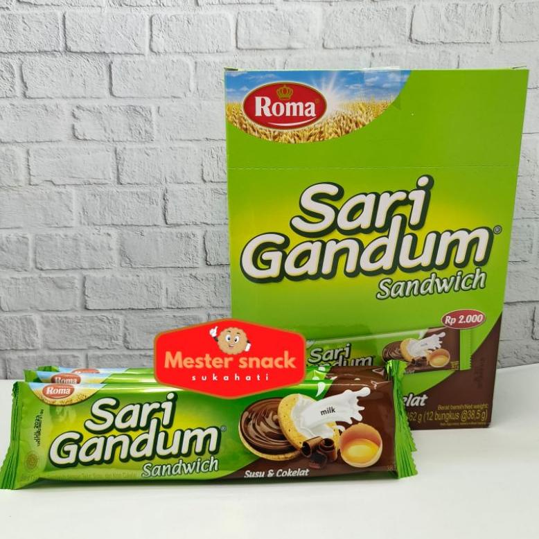 

[KODE D8MVJ] Roma Sari Gandum Sandwich Coklat 39 gram (1 pack isi 12 pcs)